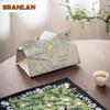 Brocade Embroidery Fabrics Tissue Box Zen Paper Rack Organizer Wet Wipes Case Reusable Paper Drawer Hotel Napkin Storage Gifts