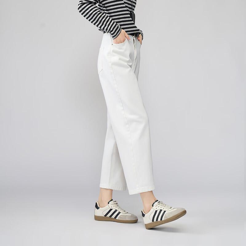 Damskie białe spodnie Harem z wysokim stanem, krótkie