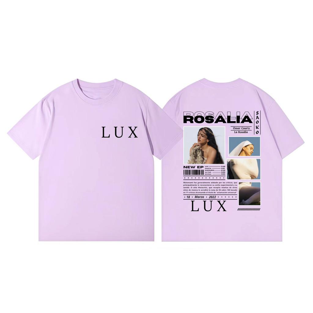 Singer Rosalia Lux Album Graphic T Shirts Unisex Women Fashion Aesthetic Short Sleeve Tshirt Summer Casual Loose Cotton Tshirts