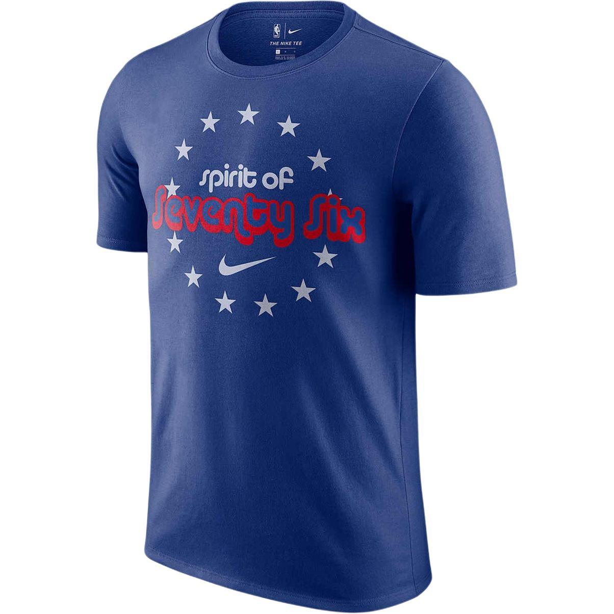 Nike Philadelphia 76ers EDITIONNike NBA Short Sleeve Blue Men s CJ5664-495 S