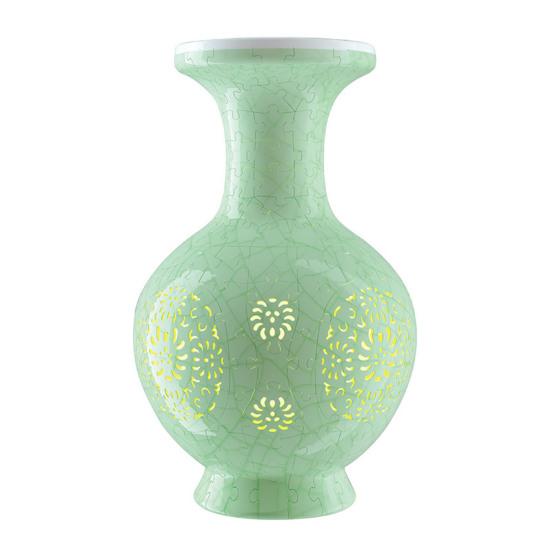 Lighted 3D Puzzle Vase 200 Pieces of Puzzle Vase Decorative Vase with Light Puzzle Art Project for Stress Relief Housewarming Home Decoration