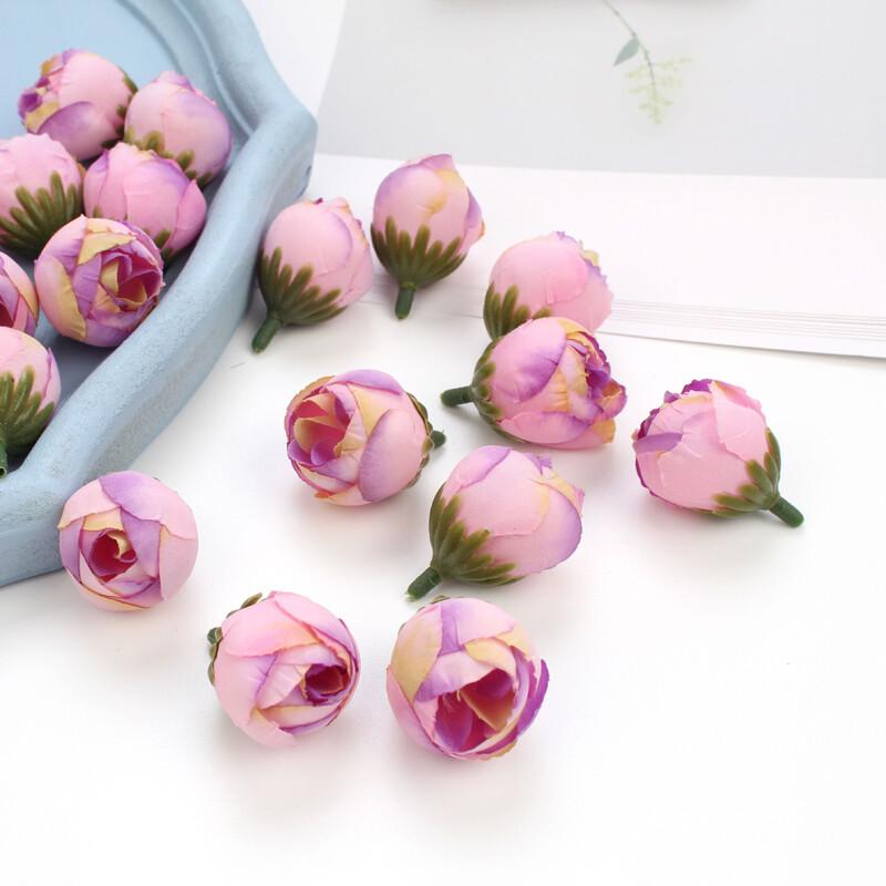 20Pcs Silk Rose Heads Artificial Flowers for Wedding Party Home Decor Diy Craft Wreath Making Fake Flower Gift Set