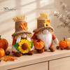 Rustic Sunflower Party Supplies Thanksgiving Plush Gnome Decoration, Fall Scandinavian Tomte Dwarf Figurine, Stuffed Pumpkin Seasonal Tiered