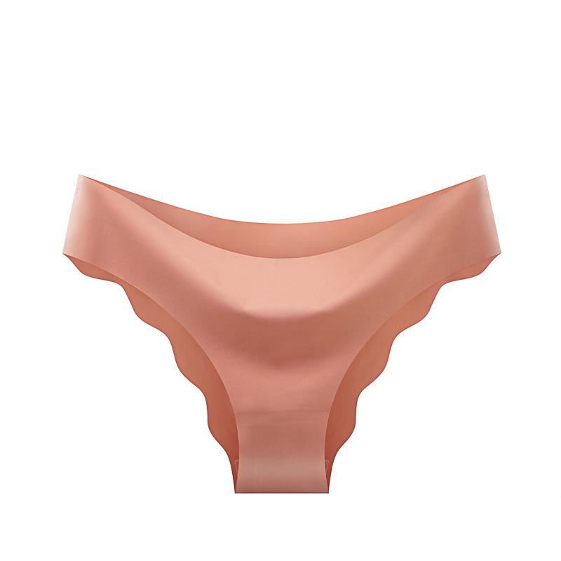 Traceless One-Piece Ice Silk Women'S Bikini Panties Wavy Edge Breathable Girls Large Size Briefs