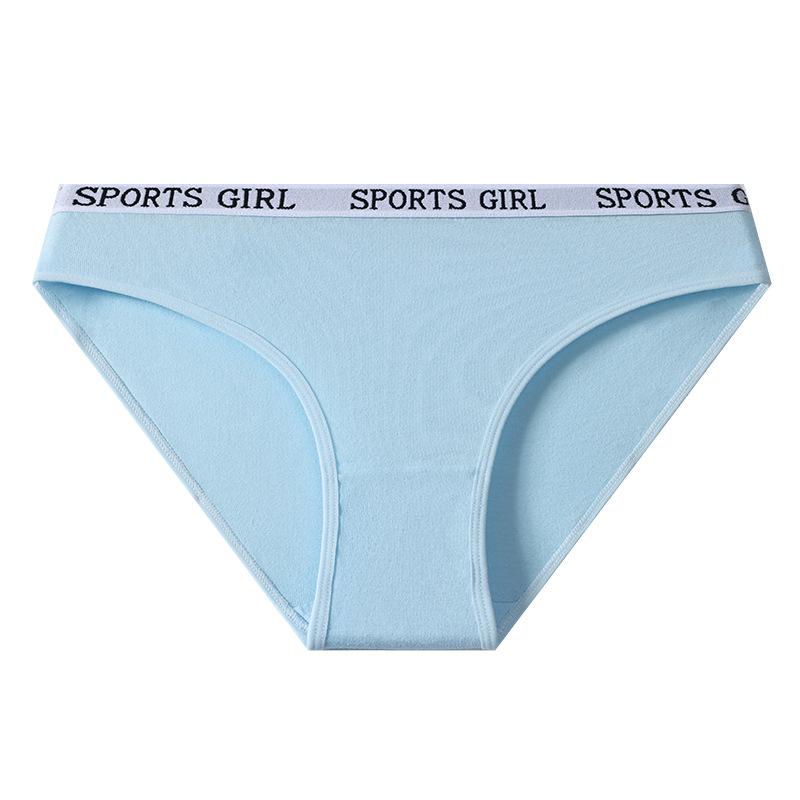 Letter Printed Low Waist Sexy Panties Comfortable Sports Plus Size Pure Cotton Triangle Women’s Panties