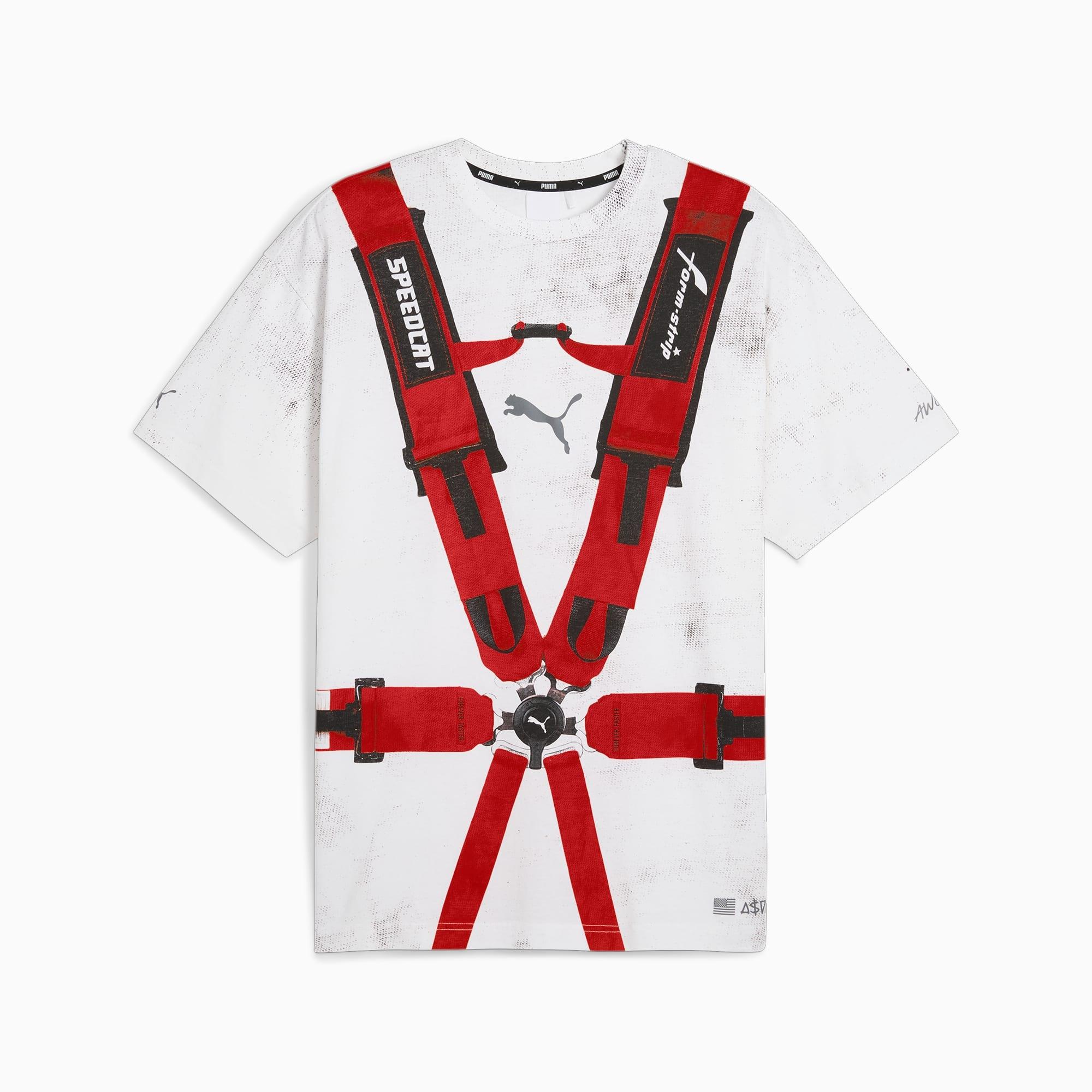 PUMA x A$AP ROCKY Seatbelt T-shirt  White Red  Men s 631040-05 XS