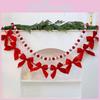 Christmas Tree Decorations With Red Bow And Ball Garland For Holiday Home Decor