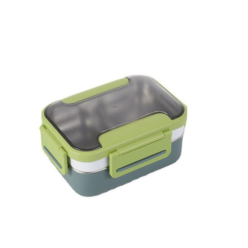 Large Capacity Insulated Bento Lunch Box with Compartments - 304 Stainless Steel, Microwaveable, Perfect for Students and Office Workers.