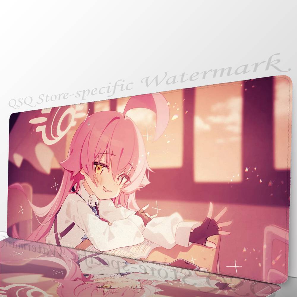 Takanashi Hoshino Anime B-Blue Archive Mousepad Non-slip Suitable For Office Computers Laptops E-sports Game Desk Mats XXL Keyb