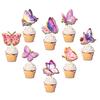 Butterfly Cupcake Toppers, Butterfly Themed Women Birthday Spring Party Decorations Pink and Purple Butterfly Cupcake Toppers
