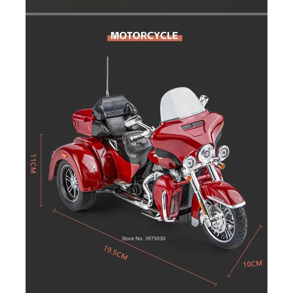 Simulazione 1/9 Lega Harley Davidson Triciclo Modello Moto Ornamento