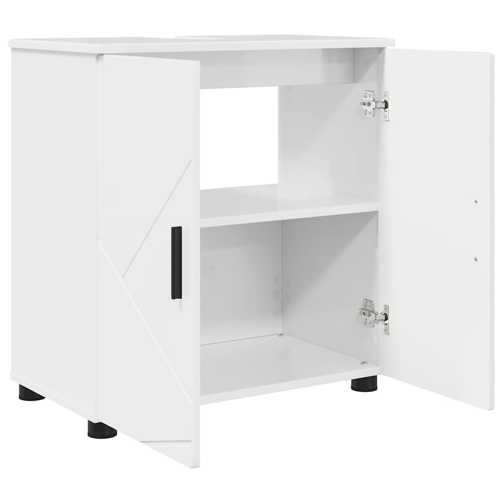 Bathroom Cabinet with Storage Glossy White 61 x 35 x 64 cm
