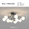 SANDYHA New LED Black Gold Chandeliers Clear Star Milk White Glass Ball Ceiling Lamp with Crystal Live Room Decor Pendant Lights
