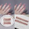 Glamorous 643 Aurora Diamond Flower Handmade Blush Finger Nail Sticker Manicure Wholesale