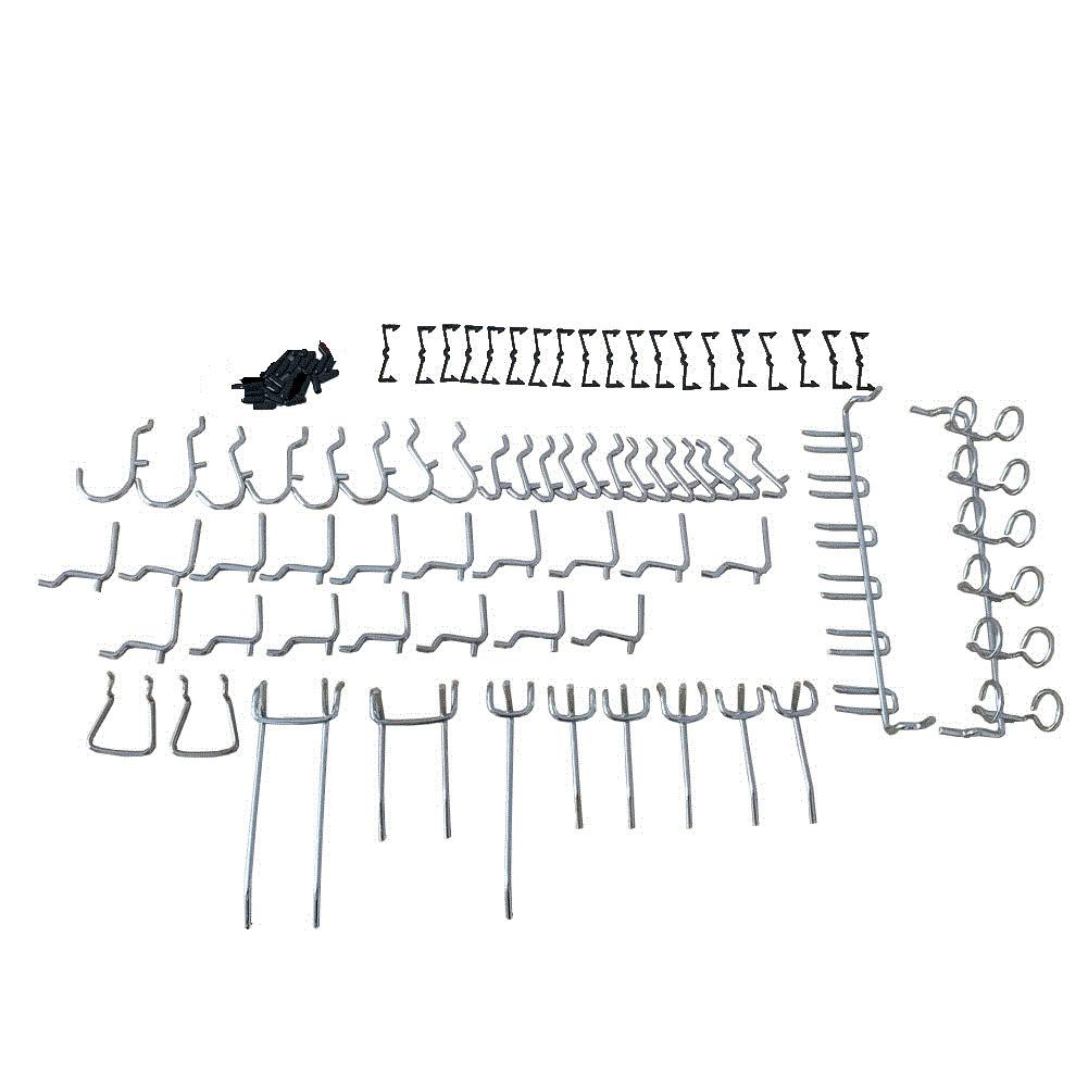 51 Pcs Pegboard Hook Nickel Plated Hanging Hook Combination Kit for Hammer Wrench Pliers