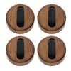 4pcs Wood Hooks Modern Self Adhesive Space Saving Wall Mounted Folding Coat Hooks for Clothes Towels Hats Bags Black