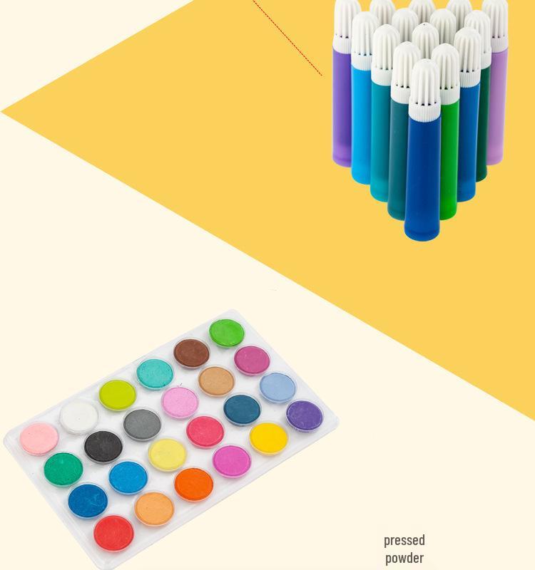 145-Piece Double-Layer Aluminum Box Paint Brush Set for Children's Art and Watercolor Painting Supplies