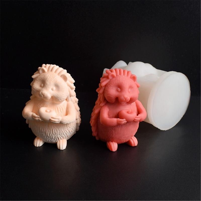 Gör-det-själv Heminredning Och Kreativa Hantverk Formar Bärbar Silikonform För Hantverk Detaljerad IgelkottsljusDisplay Och Gåvor