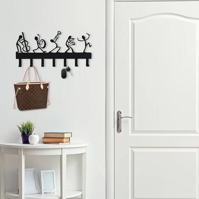 11.81 Inches Metal Symphony Orchestra Key Holder - Mounted Wall Hooks for Stylish Key Organization and Decoration
