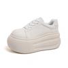 Fashion 8 CM Women's Autumn Thick Bottom Shoes Breathable Microfiber Leather Vulcanize Flat Platform Sneakers White Walking Shoes