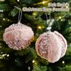 Pink Ball Star Bow Christmas Tree Pendant Creativity Plush Foam Christmas Deco Ball Luxury Sparkly Xmas Home Hanging Decoration