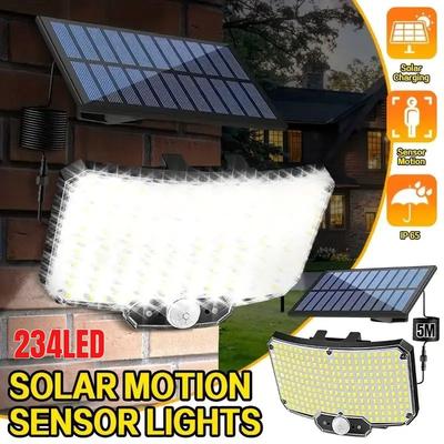Luz Solar Externa de 234 LEDs Refletor com Sensor de Movimento Solar Externo À Prova d'Água Luz de Garagem Luz de Pátio