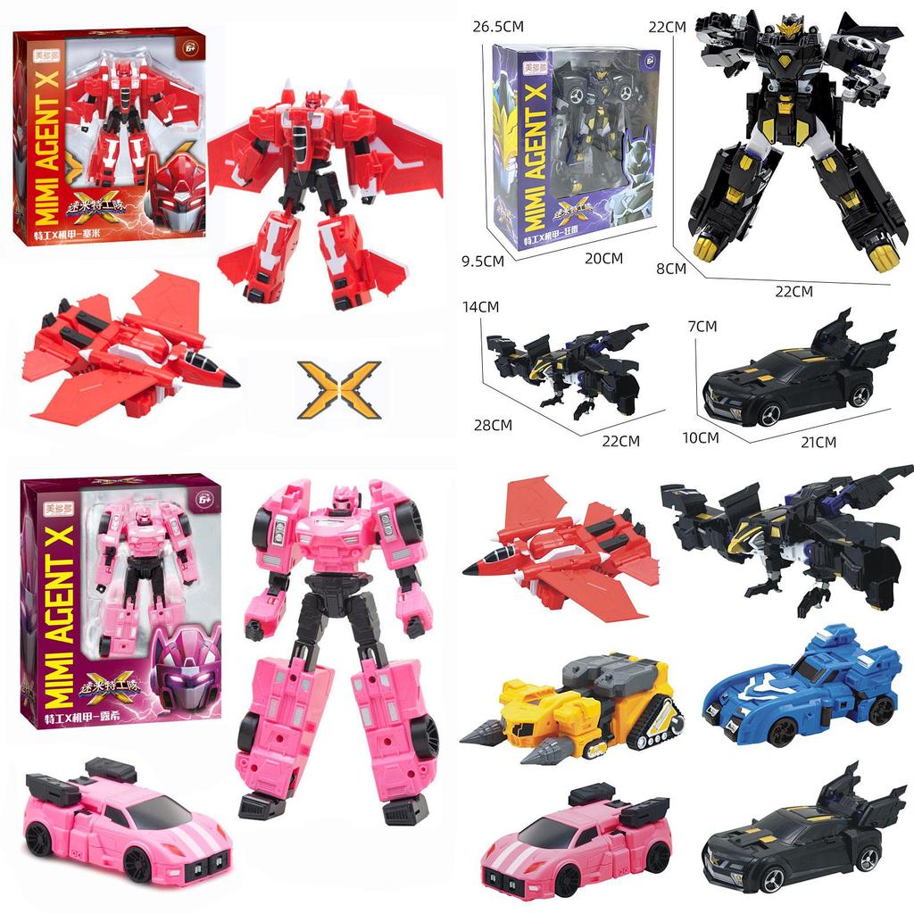 Miniforce X Lucybot Colorful 4 In 1 Transformer Car Robot Toy For Kids
