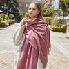 Womens Wool Blend Scarf Winter Warm Shawl Soft Solid Color Knit Wrap With Fringe Korean Style