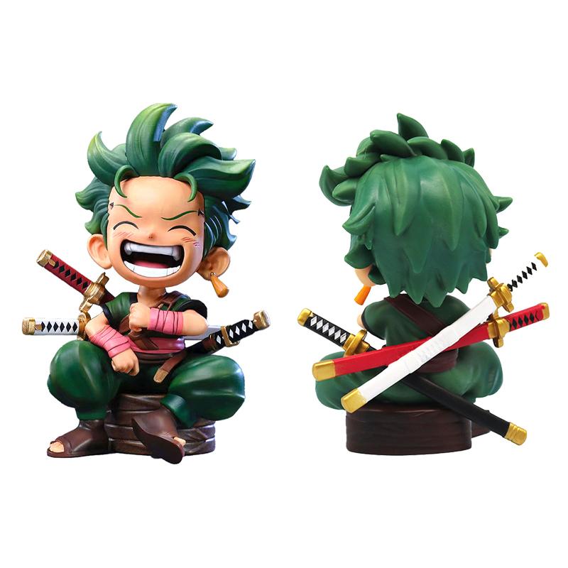 Anime Action Figure Statue: Sitting Luffy Zoro Sanji Chibi Style Car Decor Present for OP Fans Perfect Gift Beautiful Design