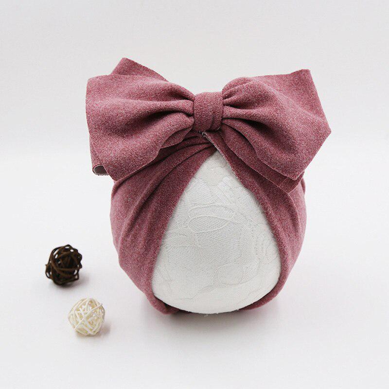 Bows Baby Hat Knot Bonnet Warm Soft Newborn Turban Solid Color Kids Beanie Cap