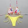 Colorful Graffiti Print Color Block Two-Piece Bikini - Sexy European & American Beachwear