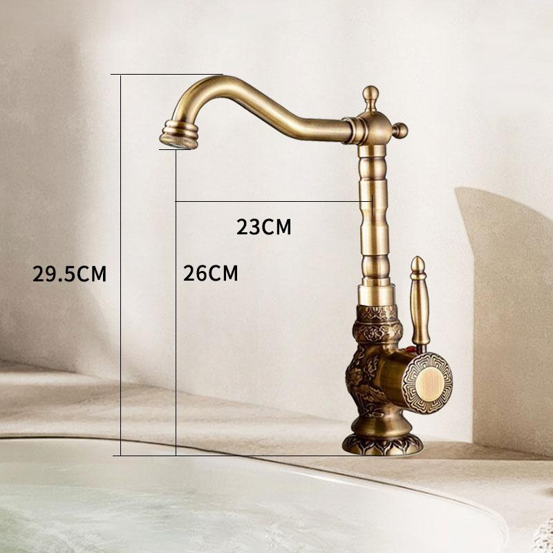 faucet  Antique all copper carved kitchen sink faucet, basin hot and cold faucet  bathroom accessories kitchen bathroom faucets