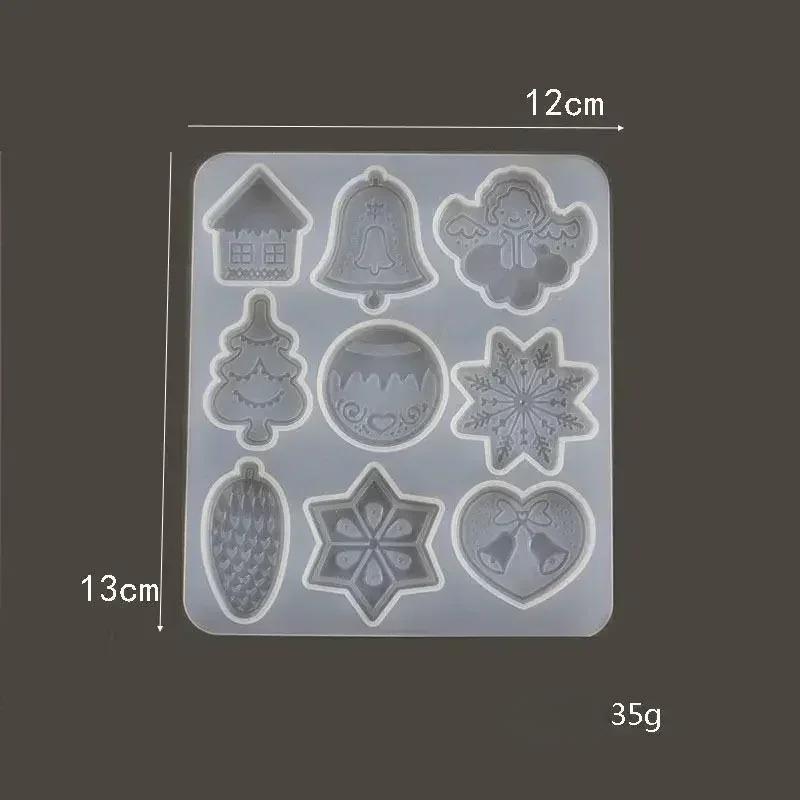 Christmas Series Bell Snowflake Elk Pendant Keychain Silicone Mold Uv Epoxy Resin Moulds Making DIY Pendants Accessories Molds