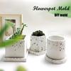 Cement Flowerpot Mold Silicone DIY Succulent Pot Round Square Terrazzo Flowerpot Mold Resin Cement Art Supplies Clay Molds