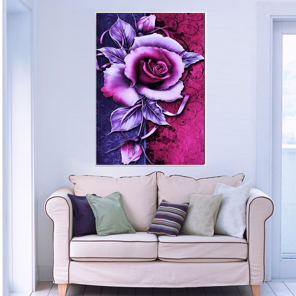 

HUACAN 3D Алмазная вышивка Картина Вышивка крестом Круглый горный хрусталь Картина Цветы Full square 20*25 cm