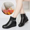 Snow boots winter new soft leather boots elderly flat mother short boots velvet warm women's cotton shoes