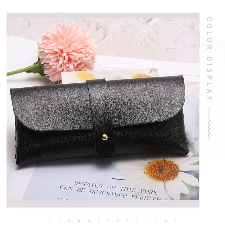 Portable New Style Leather Glasses Case Soft Bag Fashionable Trendy Sunglasses Single Buckle PVC Leather DS-05