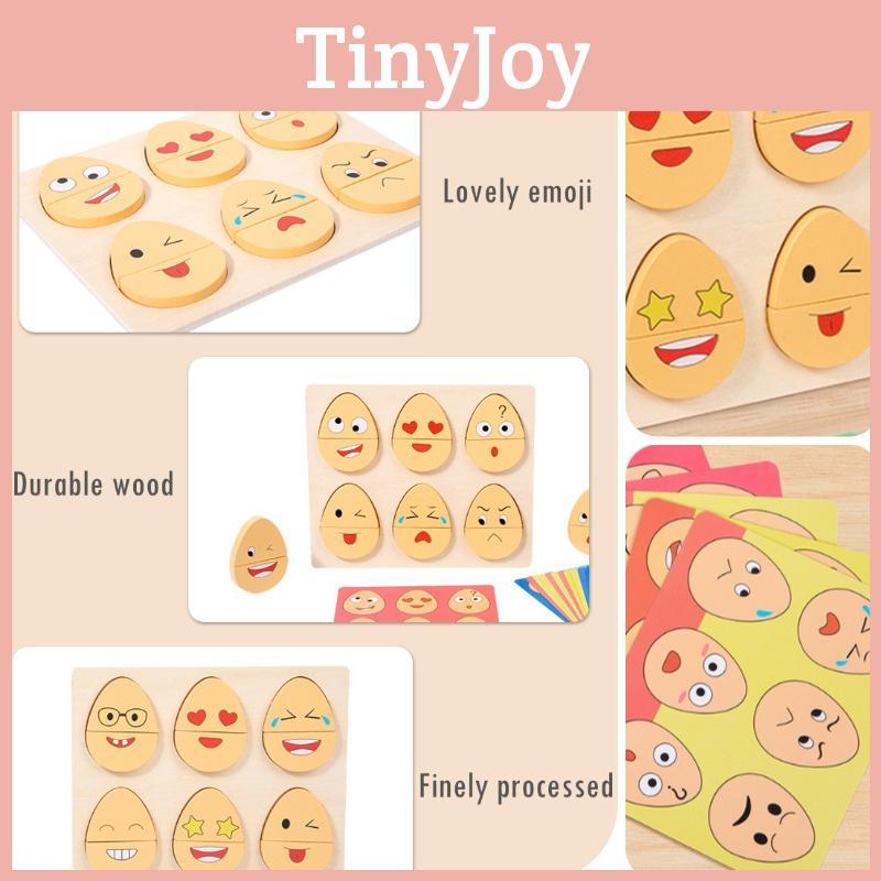 Wooden Emotion Eggs Early Educational Matching Toy For Toddlers And Babies