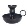 Teacup Table Stand Candlestick Elegant Holder Antique-Style Black Metal Desktop Art Decorations for Living Room B D57B