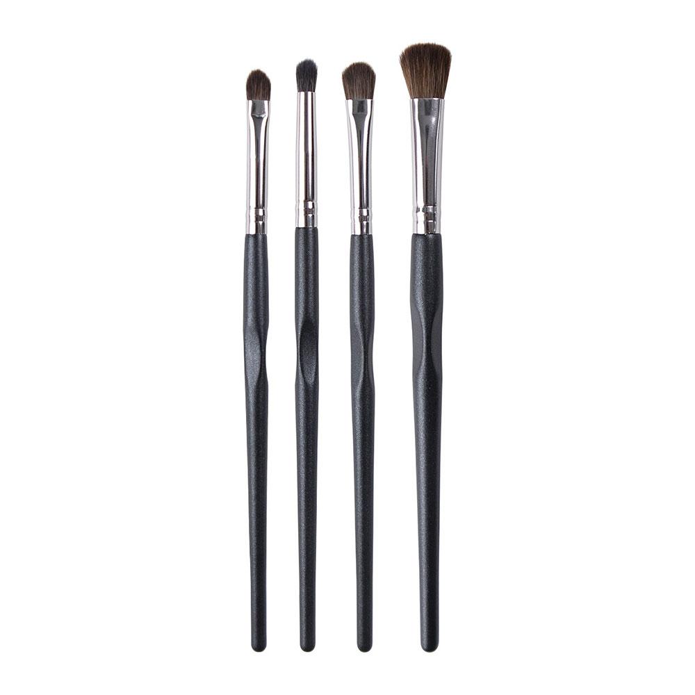 4-teiliges Set, Feine Detail-Pinsel aus Pferdehaar für Lidschatten & Eyeliner, Präziser Make-up-Auftrag