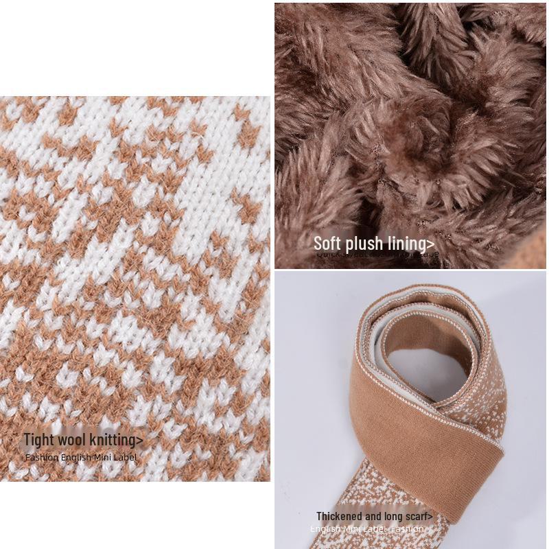 Women's Winter Knit Hat, Scarf & Gloves Set - Korean Style Warm Wool Ensemble