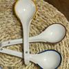 Japanese Simple Style Spoon Tableware Ceramic Chinese Underglaze Color Bone China Soup Spoon Restaurant Household Convenient Spoon