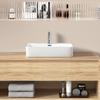 Trap Drain Set Large Stylish Freestanding Ceramic Hand Hand Wash Bowl [S Included] Washbowl, Washstand, Washbowl, Washer, 610425130mm (Rectangular)