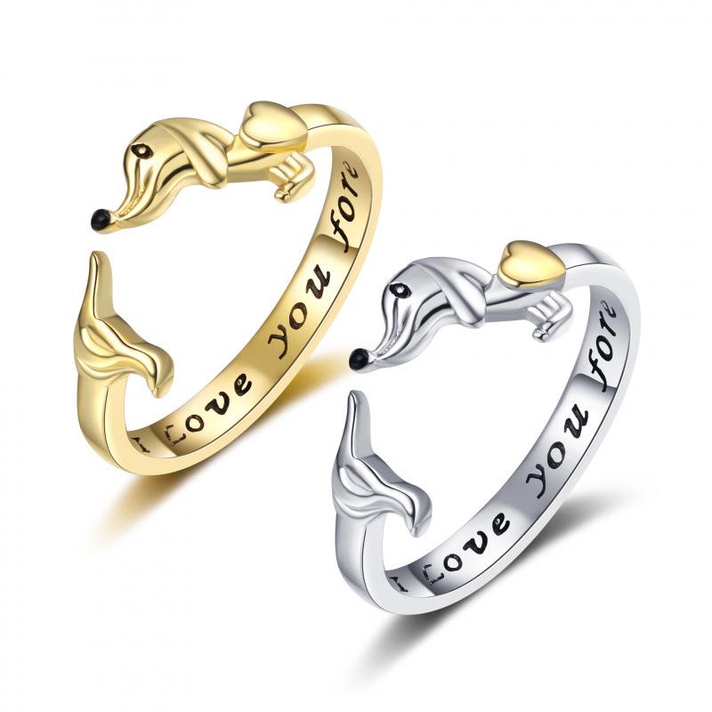 Temu New Fashion Adjustable Heart Pet Ring for Women - Niche Design Index Finger Ring