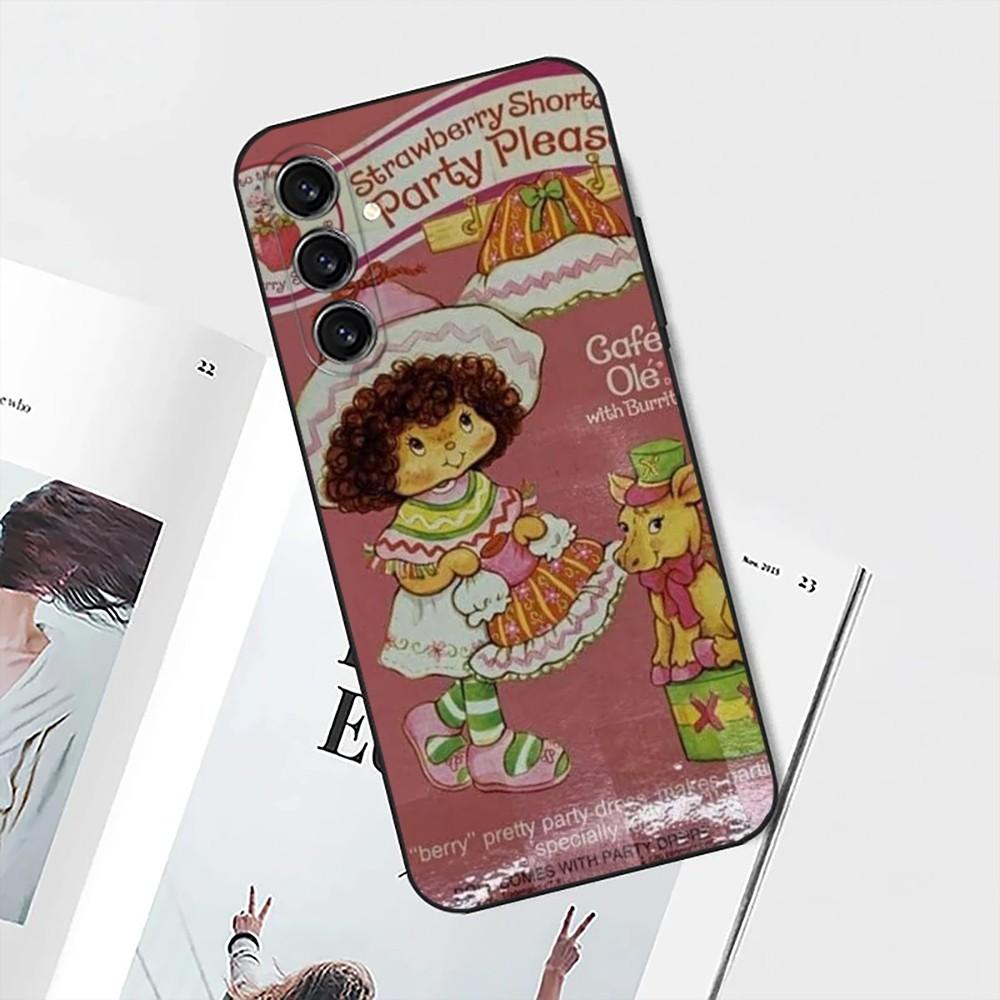 Strawberry Vintage S-Shortcake  Phone Case For Samsung S25,S24,S21,S22,S23,S30,Ultra,S20,Plus,Fe,Lite,Note,10 Black Soft Shell
