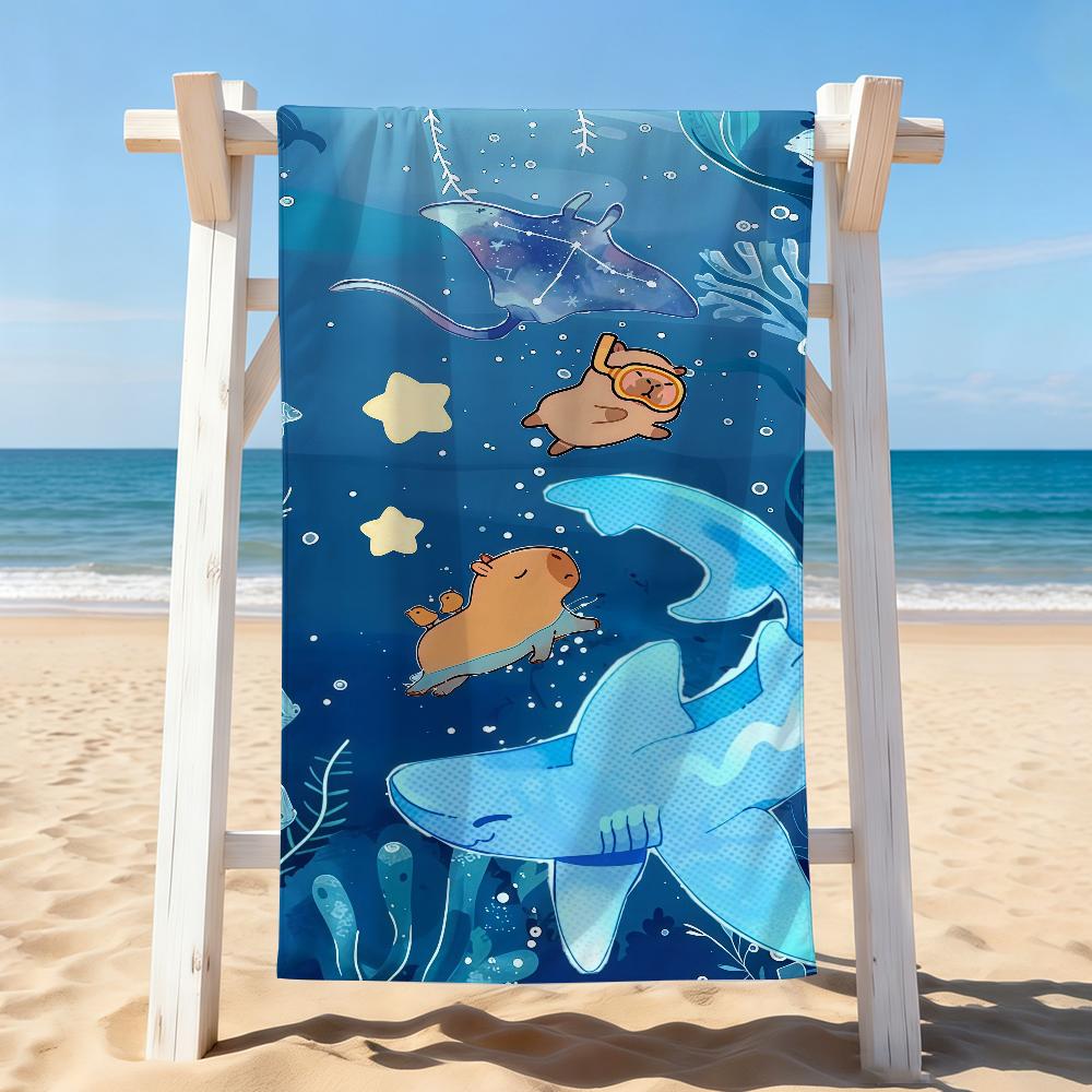Cartoon cute Capybara Towel Drying Bath Towel Applicable To Light Swimming Camping Yoga Beach Out