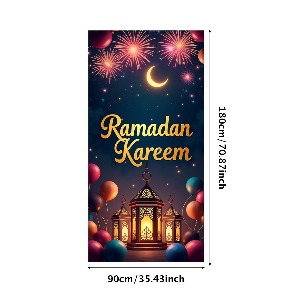 Ramadan Kareem Banner Mosque Lanterns Festive Welcome Backdrop Ramadan Mubarak Party Home Decor Photography Props Background