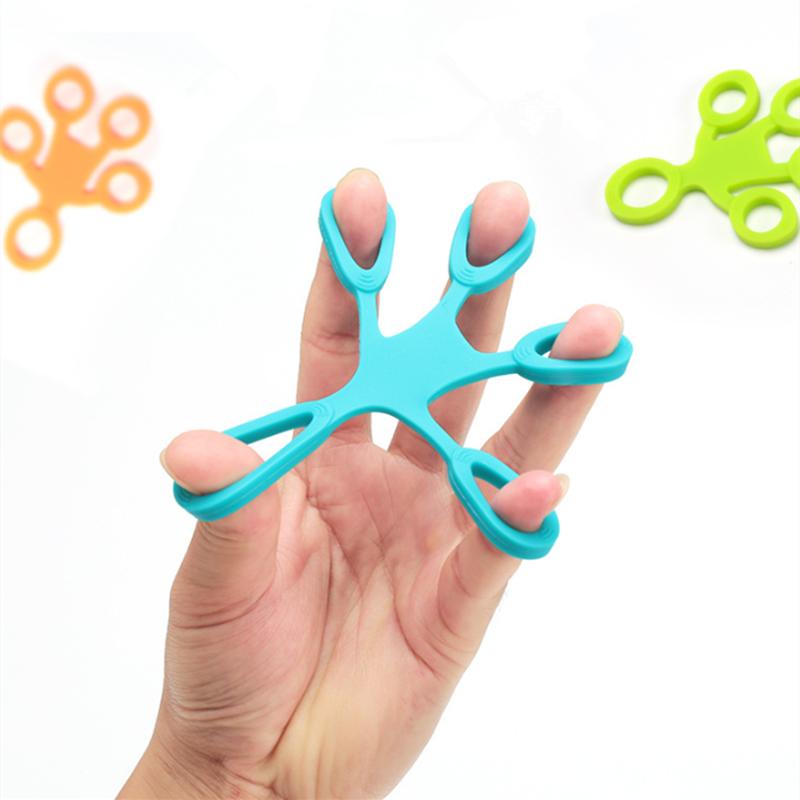 2Pcs Finger Grip Silicone Ring Five Finger Tensioner Finger Fitness Stretcher Finger Feeling Toy Suitable for Autism ADHD