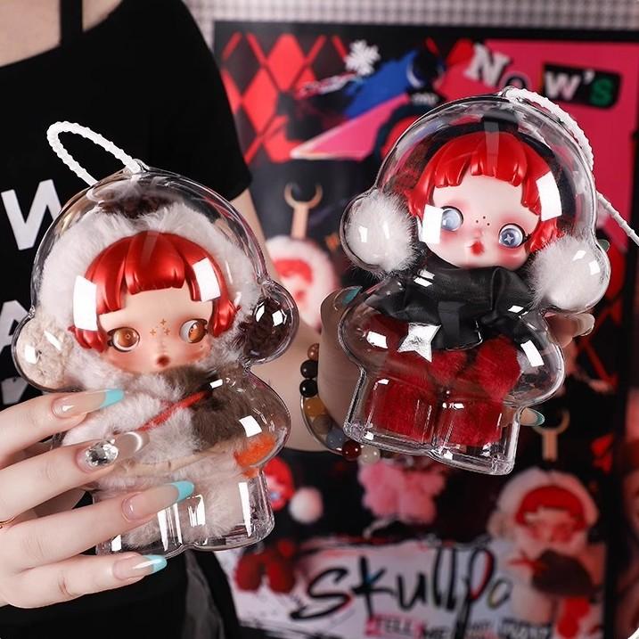 1Pcs Acrylic Protective Storage Case for Skull Panda -Plush Dolls Display Bag No Doll Transparent Portable Organizer Box