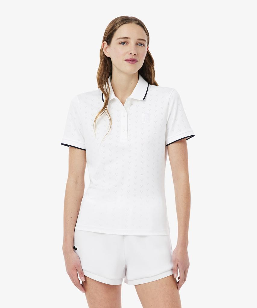 LACOSTE Women'S Tennis Heritage V-Cut Polo Shirt Pf0232-56G 001